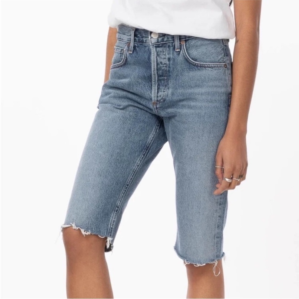 AGOLDE Carrie Shorts Long Length Bermuda Denim Jeans Size 25 28 Waist